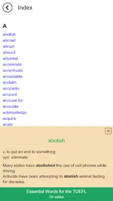 Essential Words for the TOEFL (7th edition) android App screenshot 7